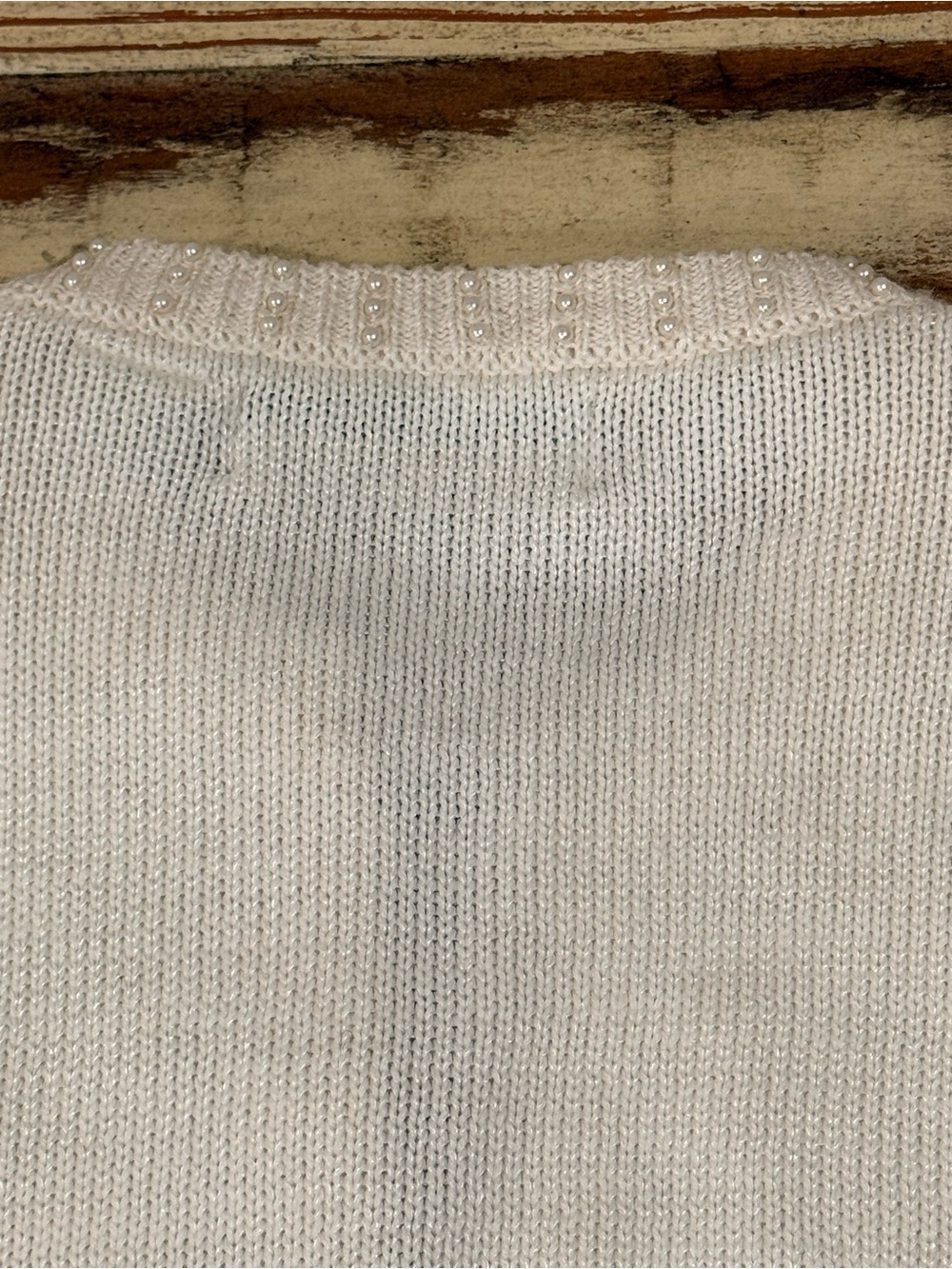 Vintage Dana Scott Cream Beaded Cardigan Sweater Size Small - Picture 11 of 11
